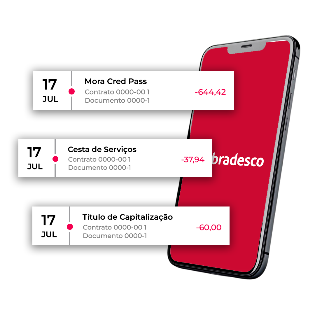 Exemplo de cobranças indevidas no app do banco